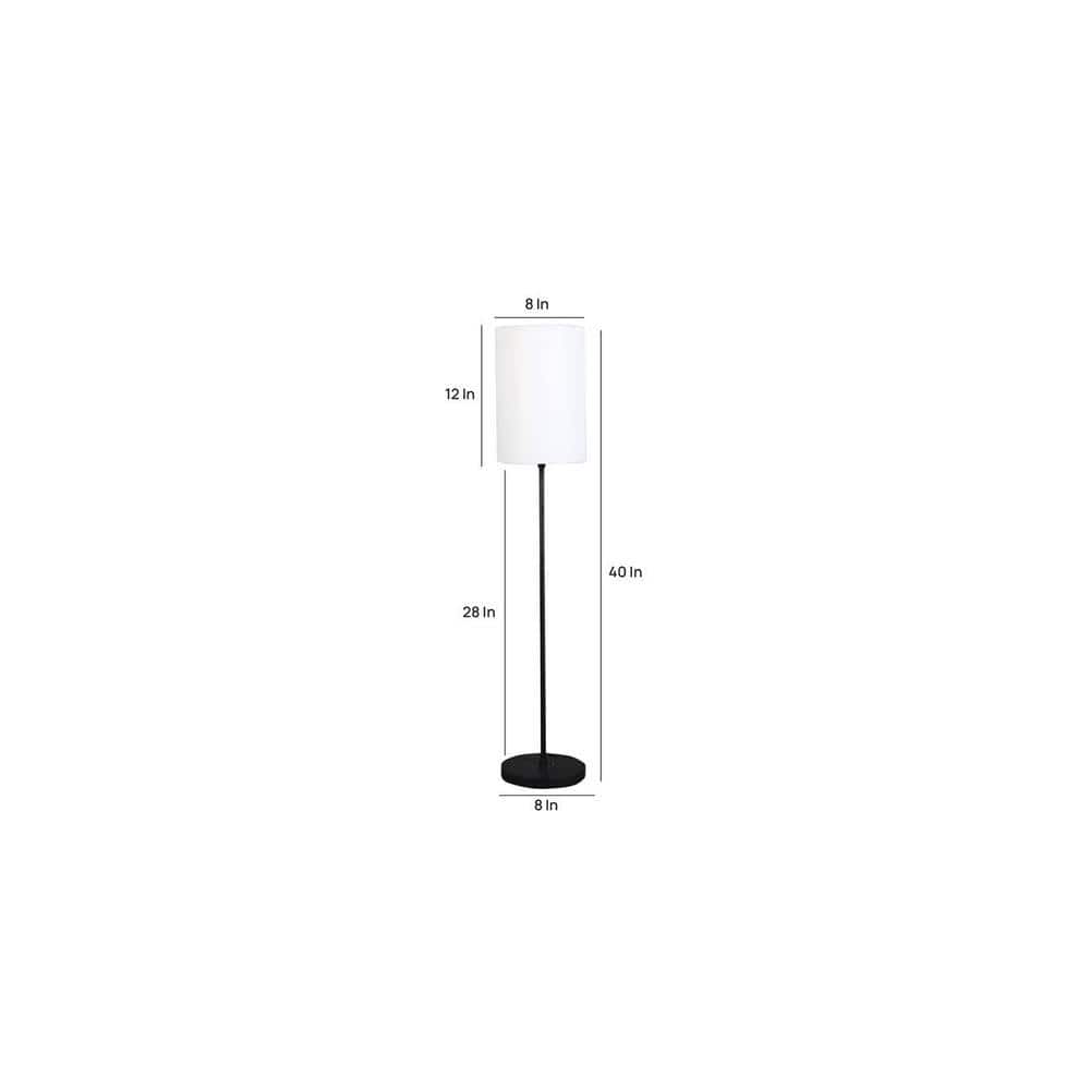 Sebastien White Cotton Shade Floor Lamp