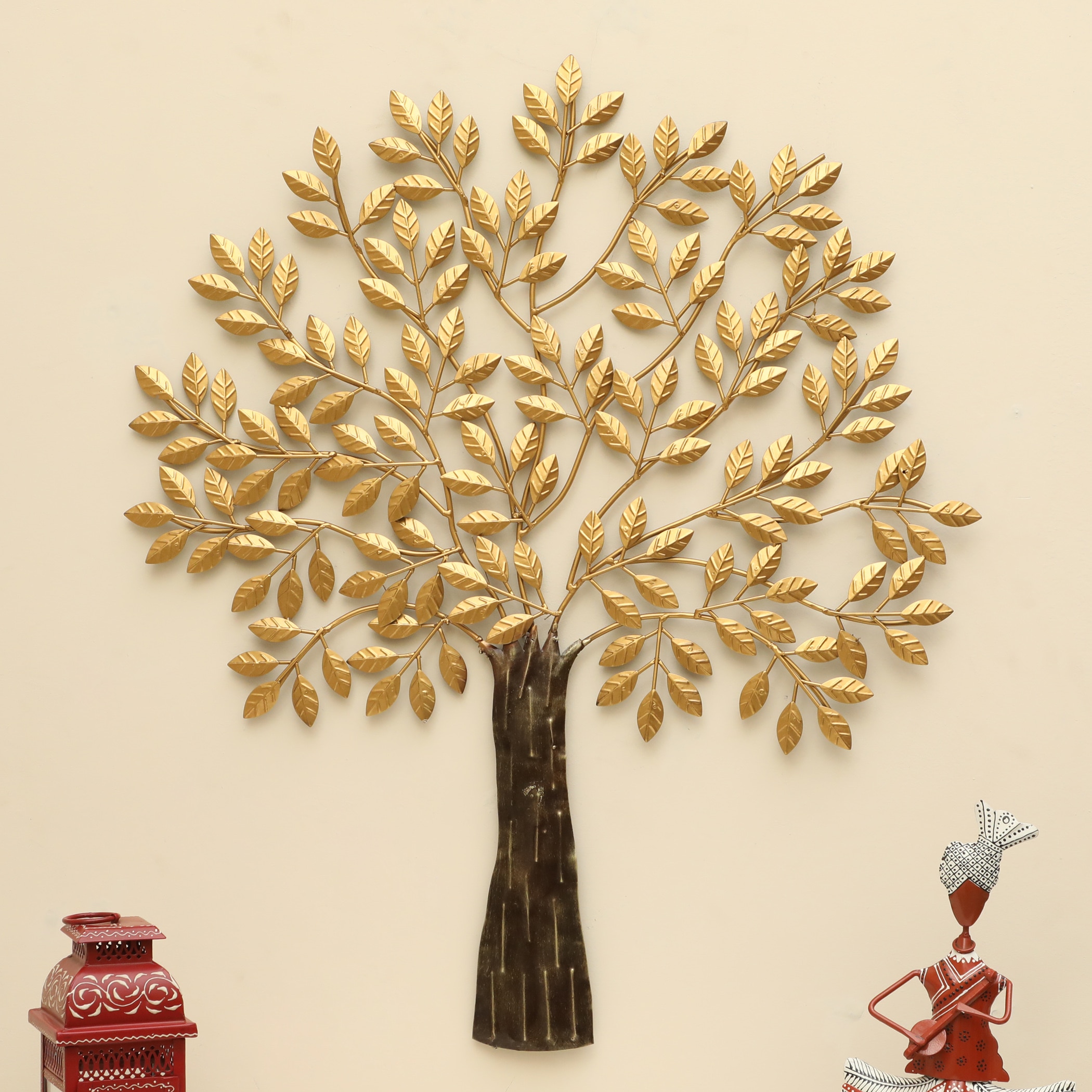 W-Anvika Abstract Metal Wall Decor in Multicolor Set of 1 - Vedas Exports
