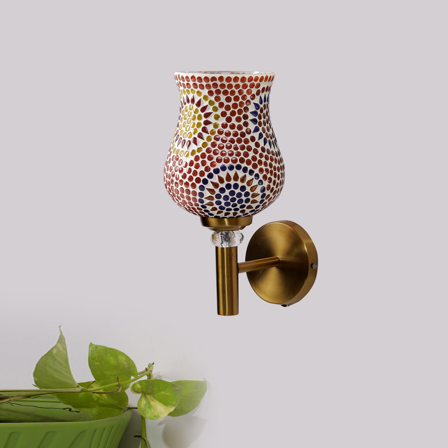 Devansh Metal Electric Wall Light in Gold Colour with Multi Shade Count of 1 Light - Devansh