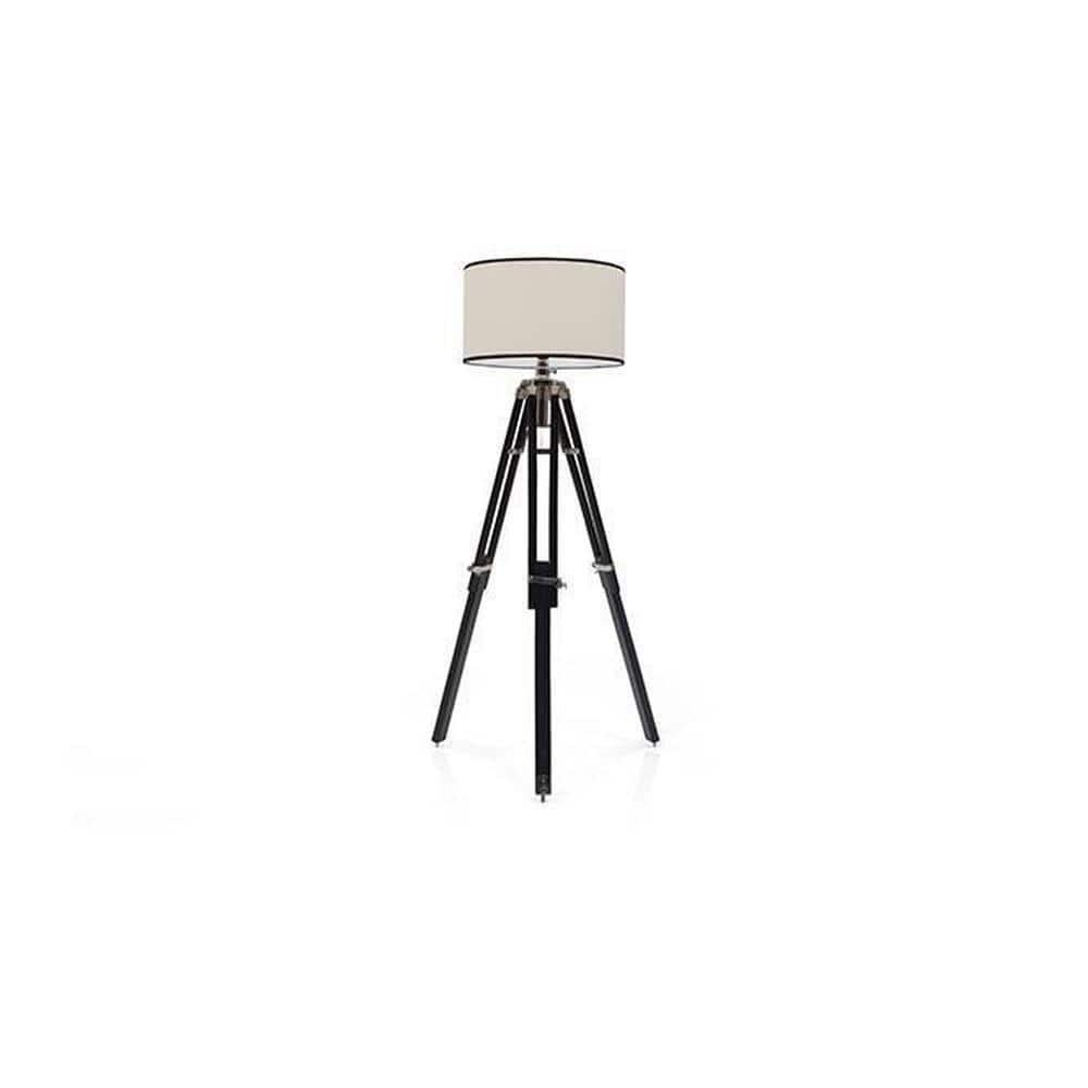 Hubble Tripod Floor Lamp Colour Cotton White Drum Shade