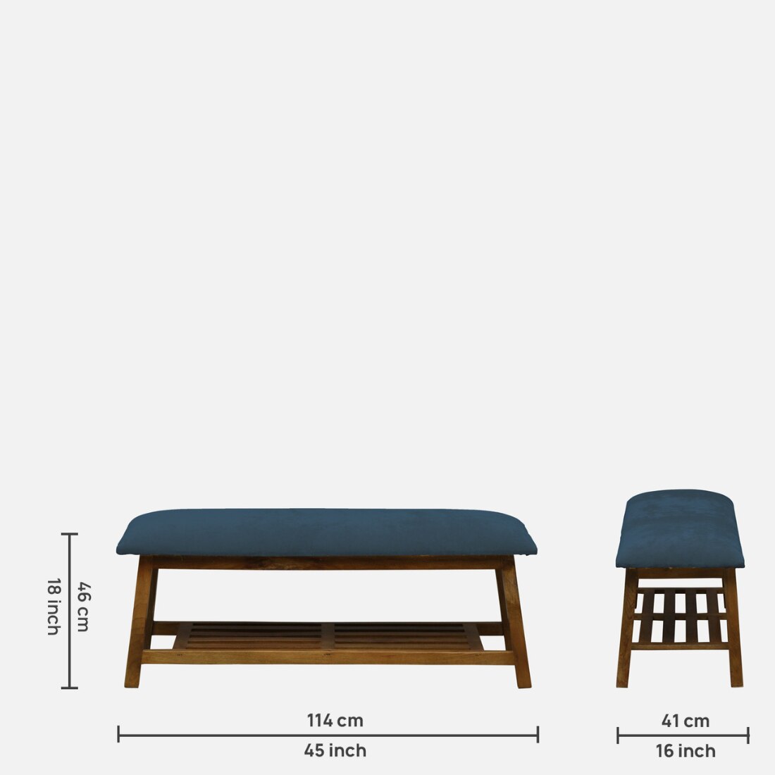 Askim Solid Wood Shoe Rack with Seating in Walnut Brown finish