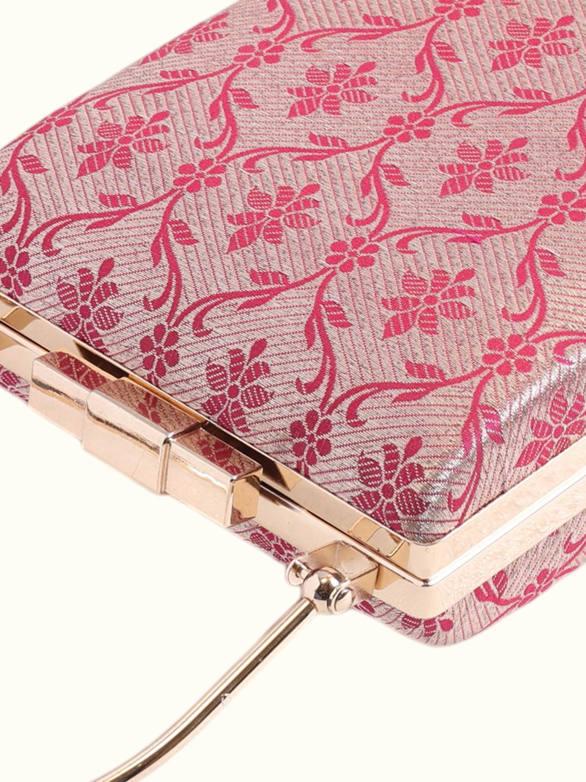 Pink Handwoven Brocade Handbag