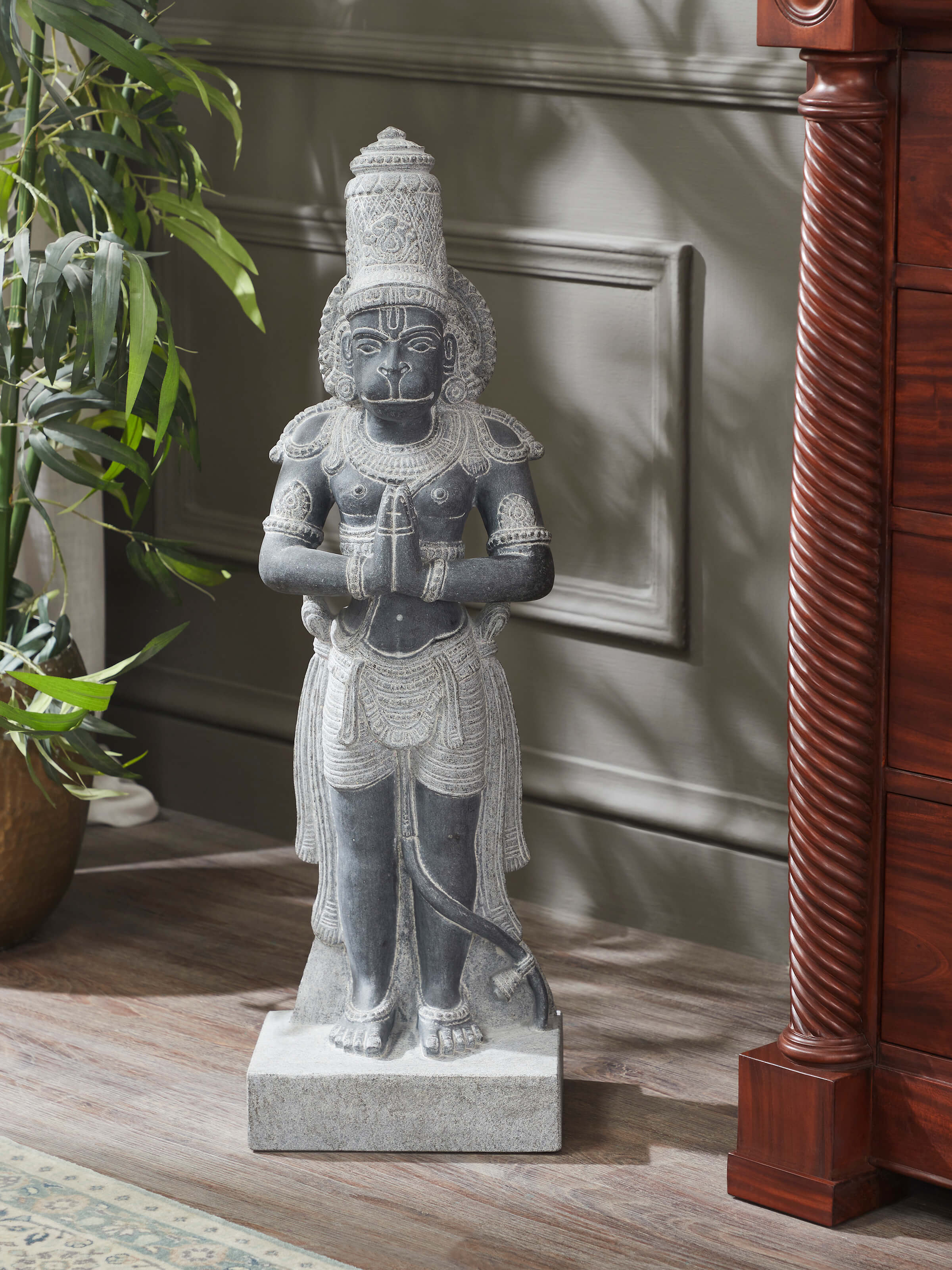 Lifestyle view of Hanuman Stone Carving Idol