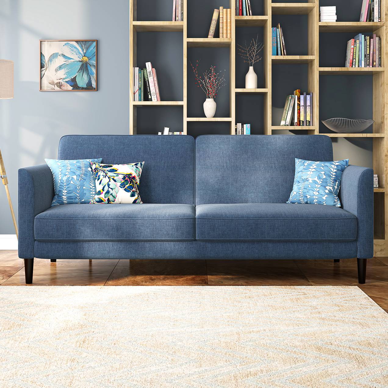 Felicity 3 Seater Sofa Cum Bed Colour Midnight Indigo Blue