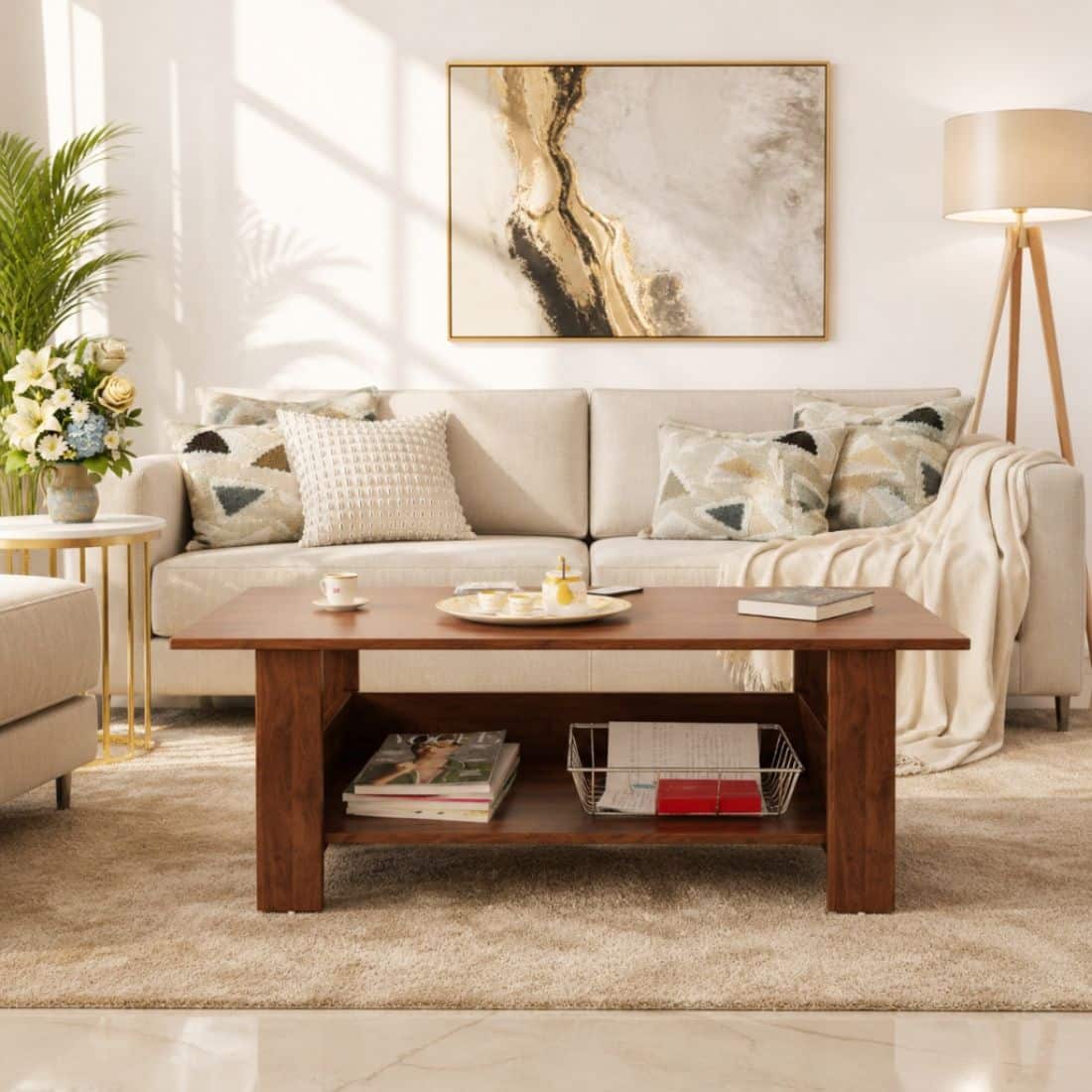 Spydercraft Gabriel Modern Coffee Table in Columbian Walnut Finish - Spydercraft