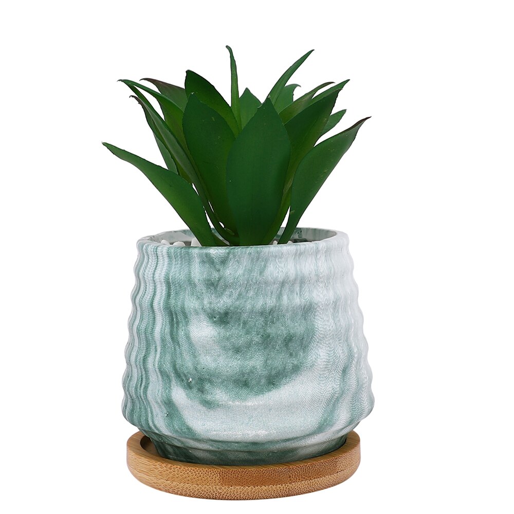 White 1 Pieces Succulent Artificial Plant With Pot