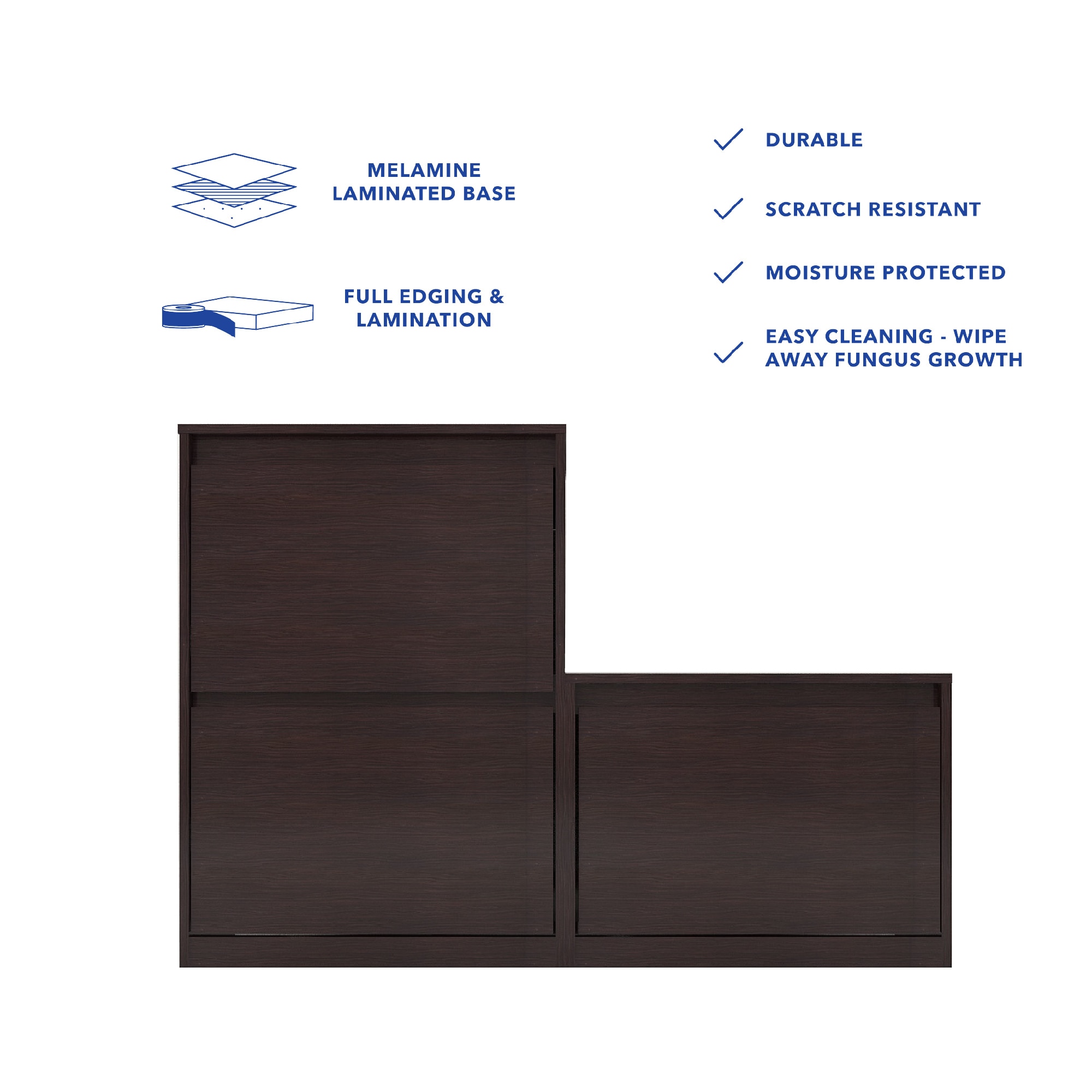 Kamiya Engineered Wood Shoe Rack In Columbian Walnut Finish