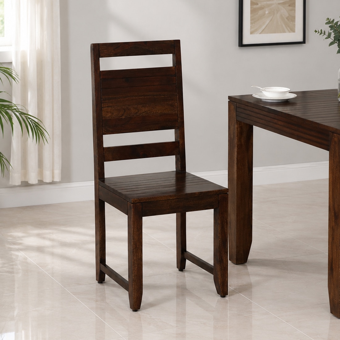 Killian Solid Wood Dining Chair in Provincial Teak Finish - Set of 2 - Jyoti Impex
