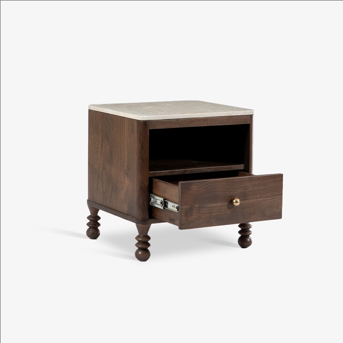 Ukti Bedside Table in Walnut Finish