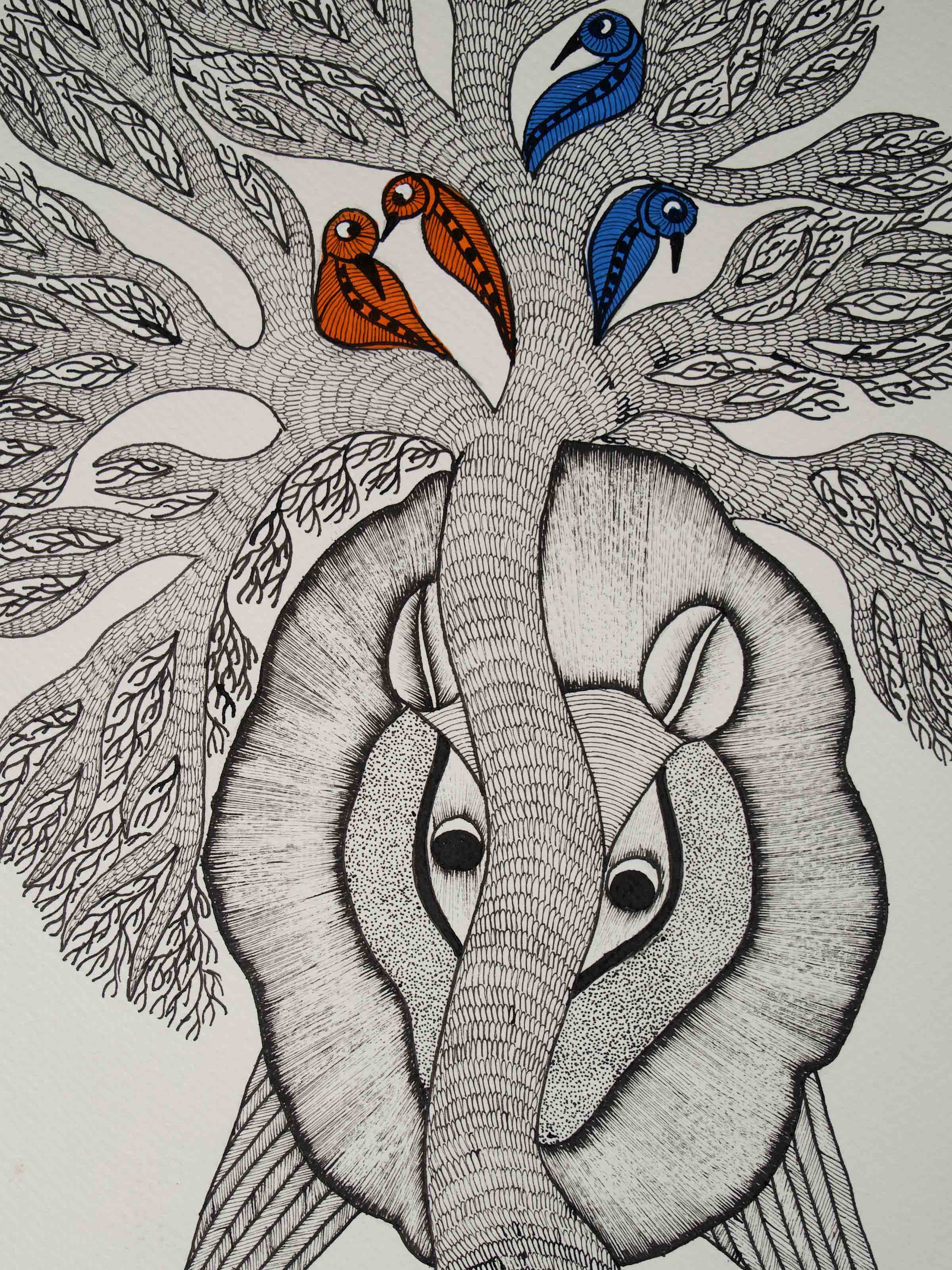 The Hidden King Gond Art