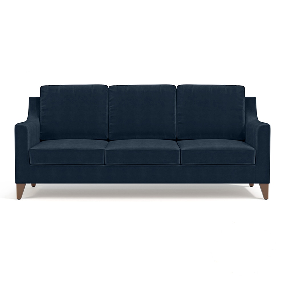 Abbey 3 Seater Fabric Sofa in Sea Port Blue Velvet Colour
