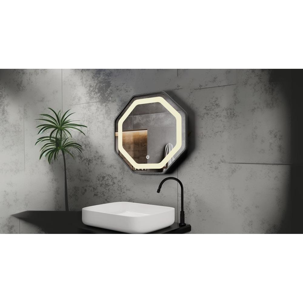 Aluminium LED Octagon Decorative wall mirror by elegant arts and frames (Mirror size 500 mm)