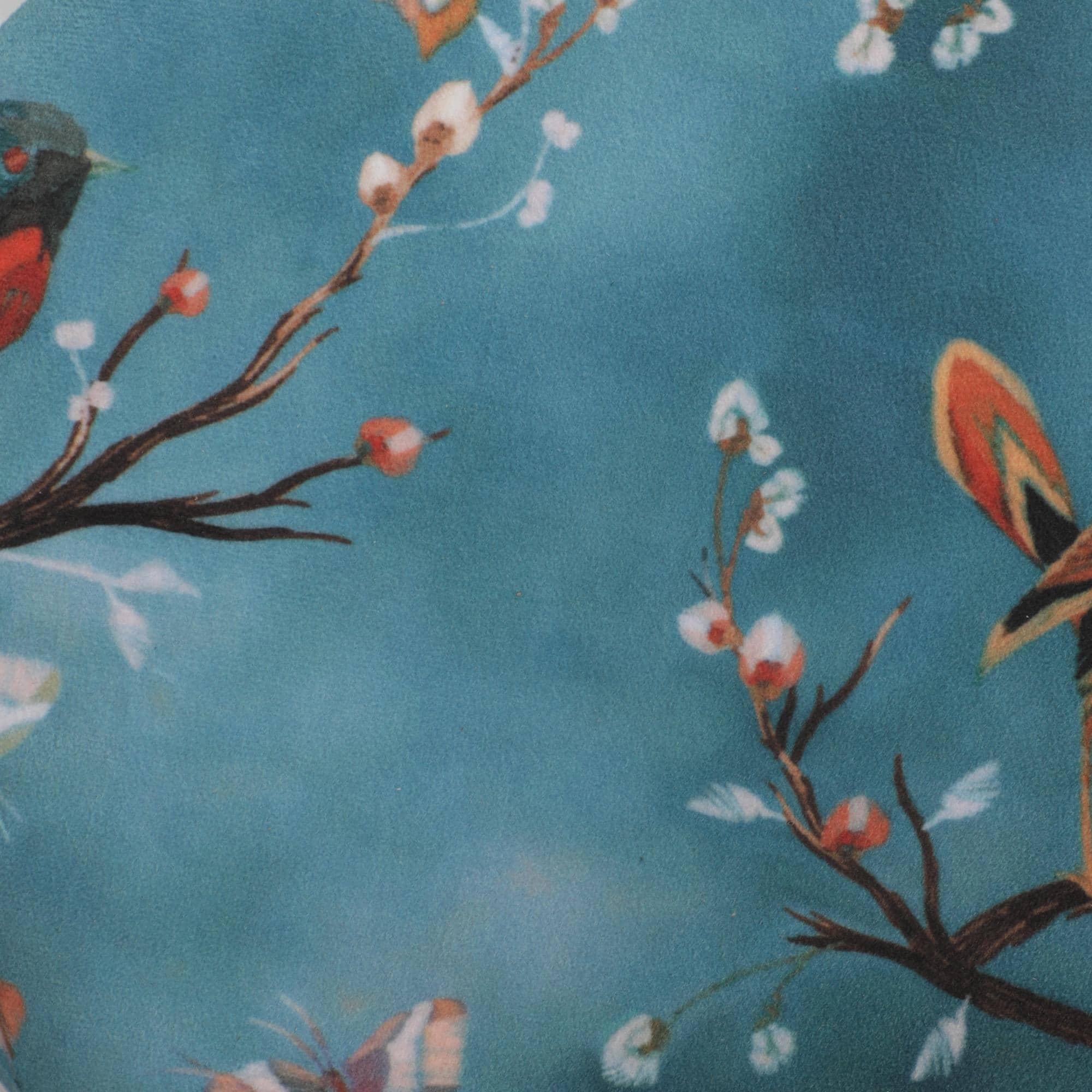 Aurora Solid Wood  Ottomon in  Blue Colour