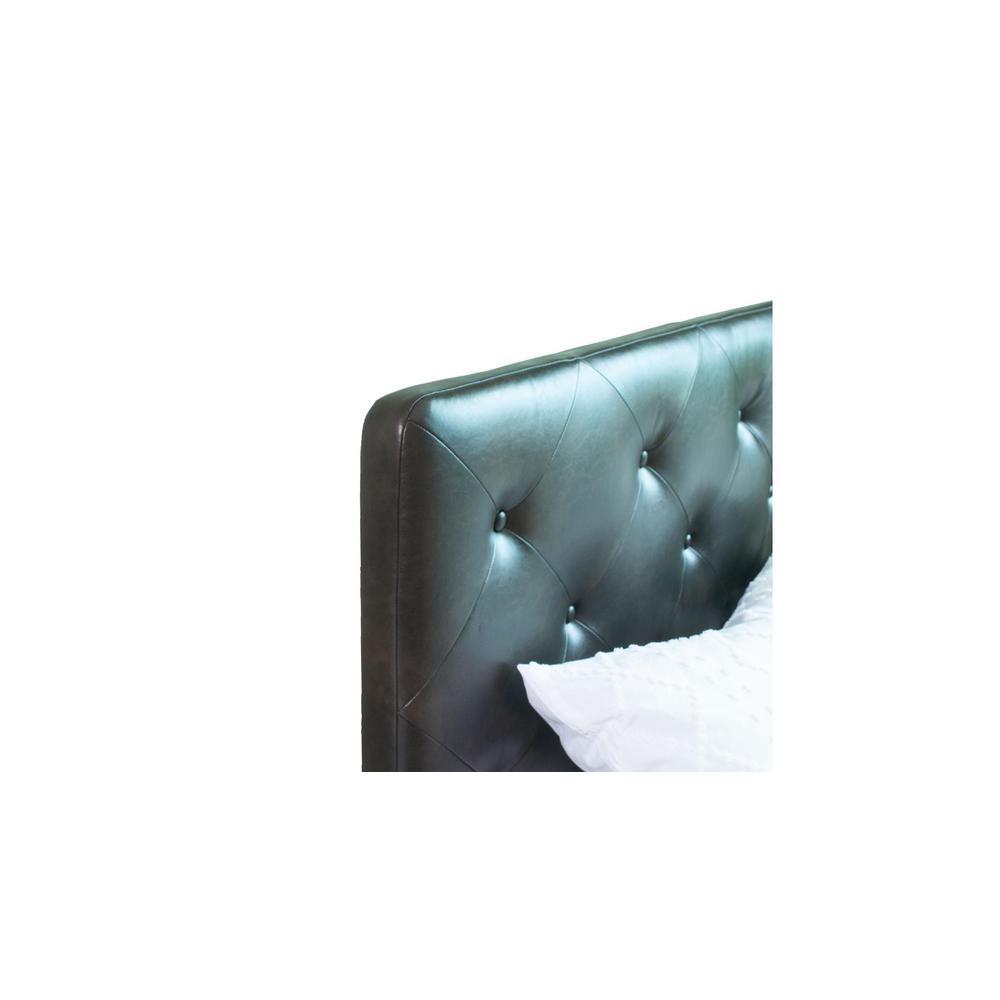 Charcoal Engineered Wood Queen Size Bed In White Finish