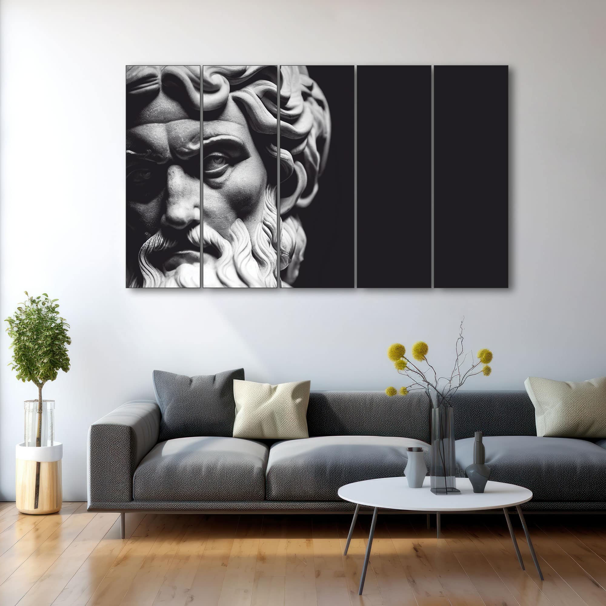 The Castle Decor Greek Art Wall Painting Wooden Framed Digital Painting 27x48 Inch (Style 1) - The Castle Decor