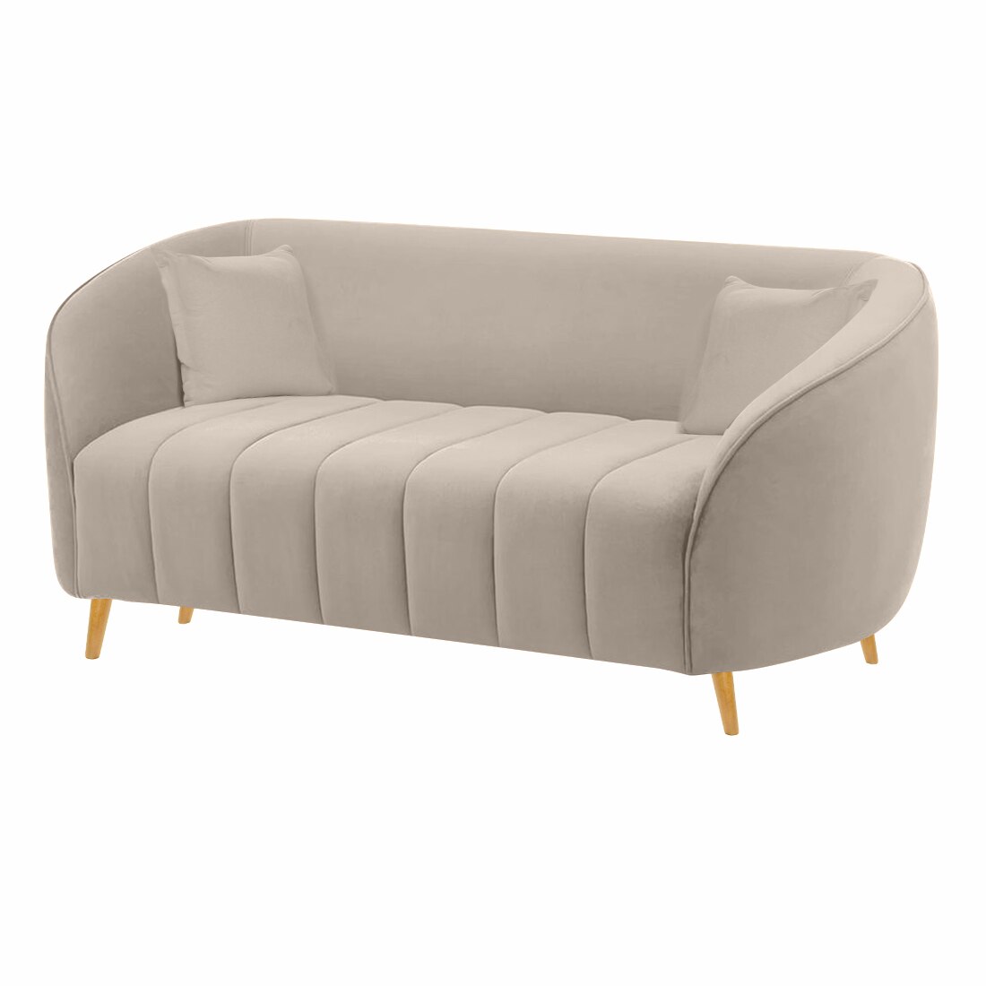 Nero Velvet 2 Seater Sofa in Cream Colour