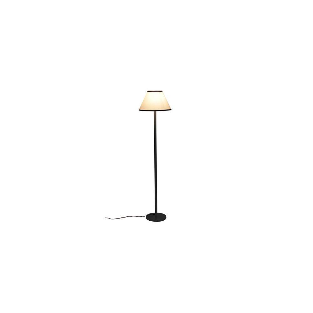 Carmelo Multicolour Fabric Shade Floor Lamp with Black Iron Base