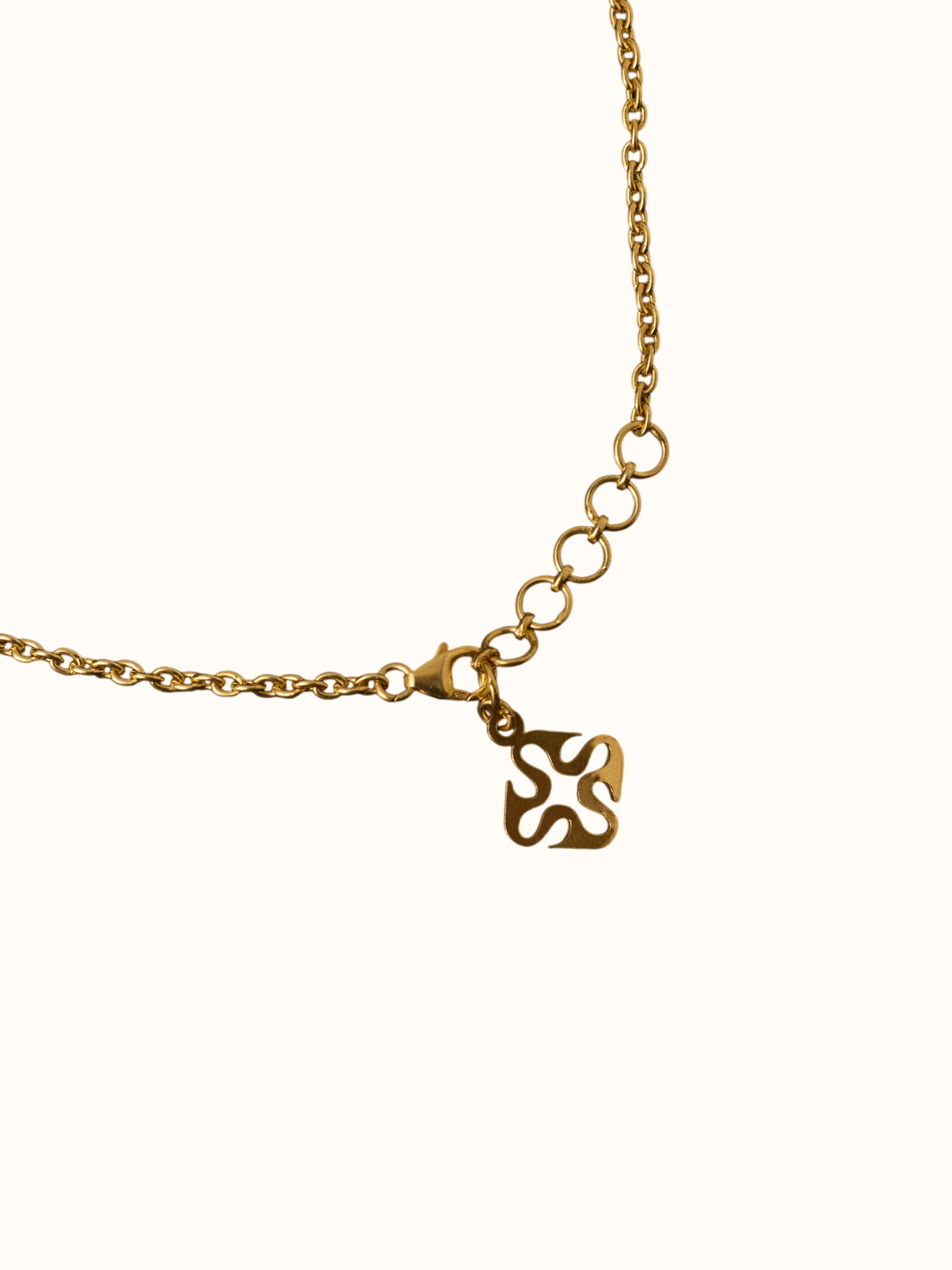 Carved Marble & Silver Pendant Chain