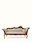 Handloom Fabric Upholstered Carved Walnut Wood Daybed