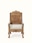 Handloom Fabric Upholstered Carved Walnut Wood Armchair