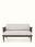 Teak Finish Upholstered Sheesham Wood 2-seater Sofa