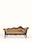 Yellow Boucle Fabric Upholstered Carved Walnut Wood Daybed