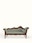 Beige Woven Fabric Upholstered Carved Walnut Wood Daybed