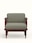 Green Chevron Fabric Upholstered Sheesham Wood 1-seater Sofa