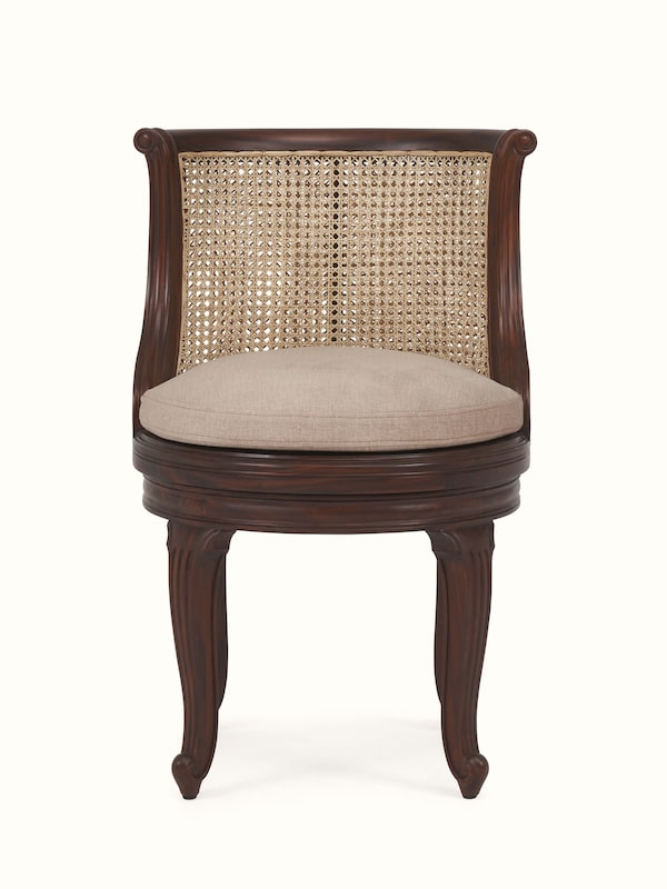 Upholstered Mahagony Wood Study Chair