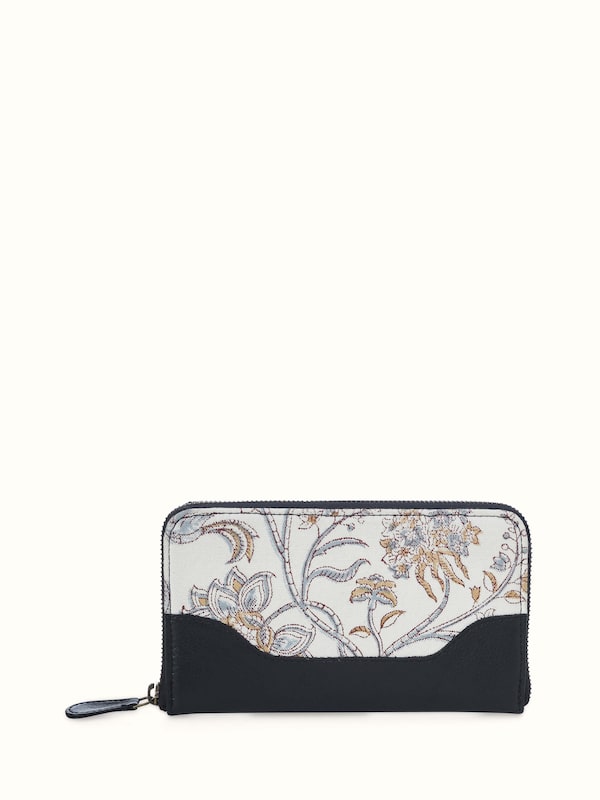 Leather & Textile Hand Block Printed Travel Wallet