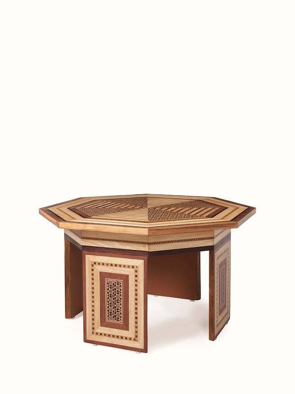Teak Marquetry Coffee Table