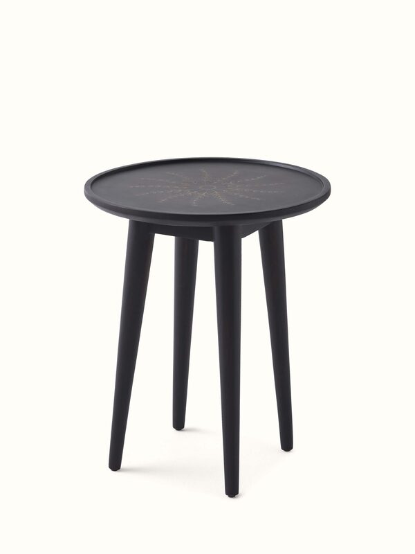 Sheesham Wood & Brass Tarkashi End & Side Table