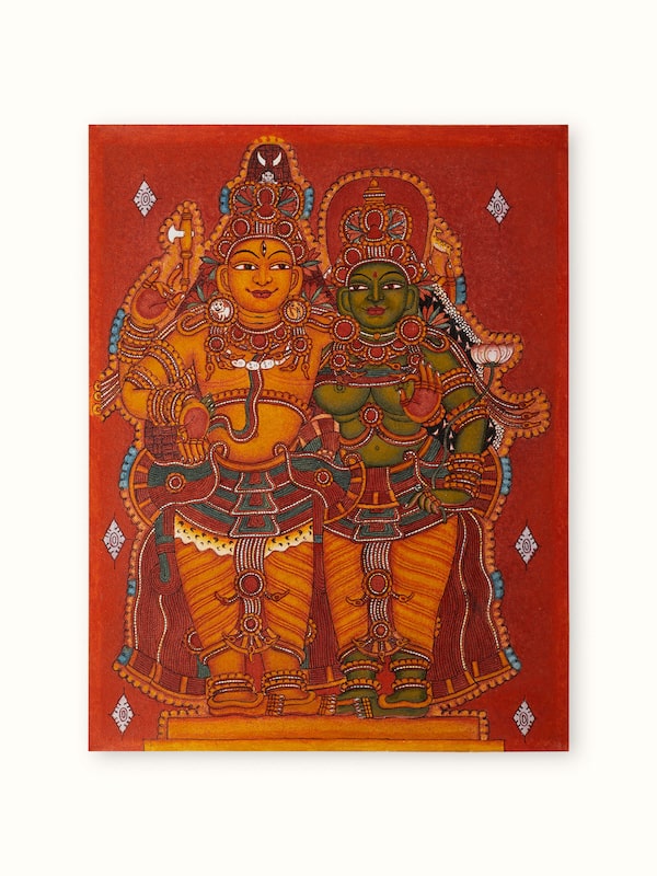 Shiv Parvathi Kerala Mural Painting