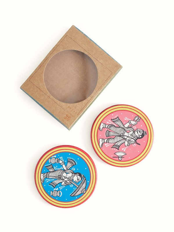 Pattachitra Fridge Magnets Blue (2 Pcs)