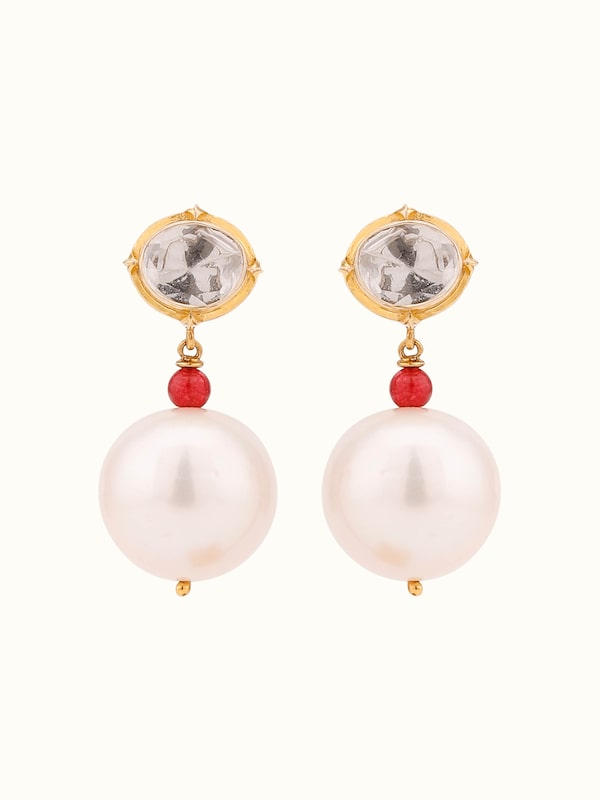 Dank Polki Gold Drop Earrings