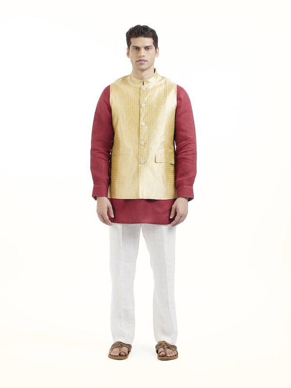 Yellow Banarasi Silk Jacket