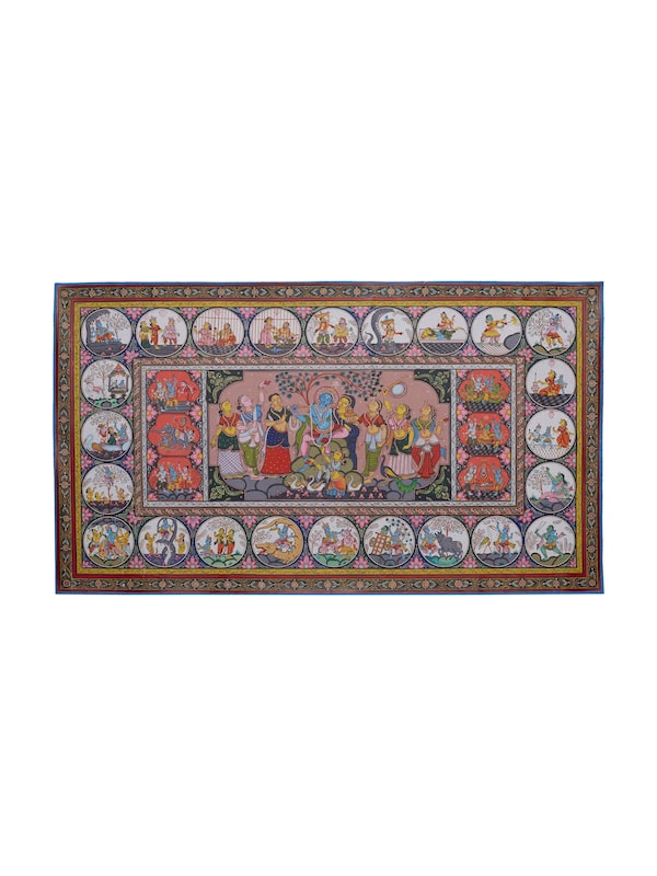 Radha Krishna Canvas Patachitra Painting