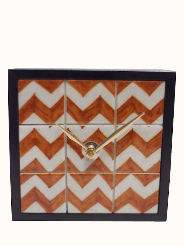 Blue Pottery Ceramic Table Clock