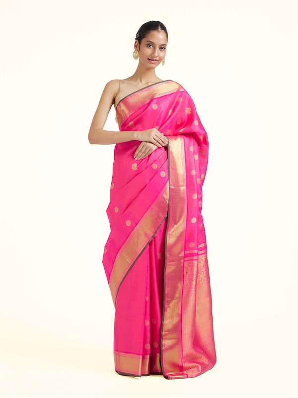 Pink Silk Kancheepuram Saree