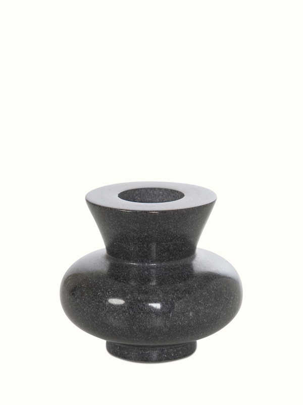 Carved Marble T-light Holder Black Color