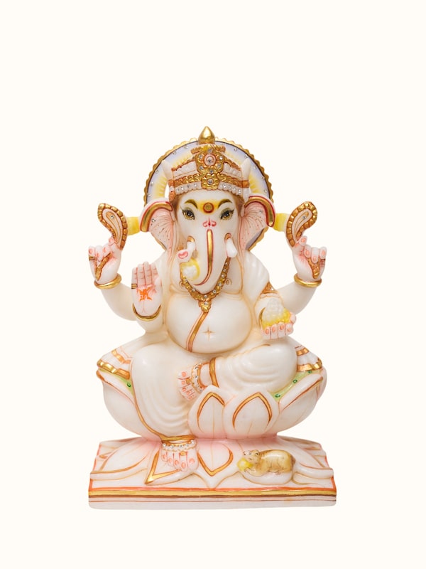 Marble Carved Ganesha Idol