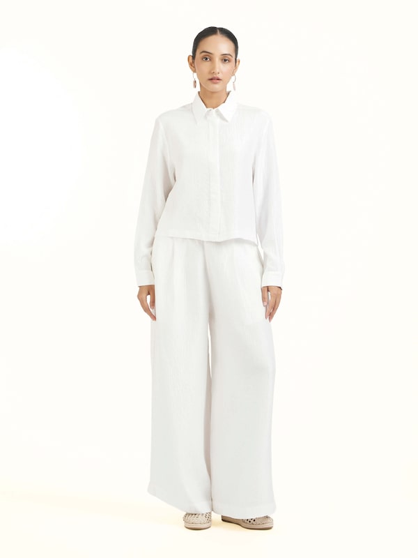 Ivory Quilted Silk Shirt