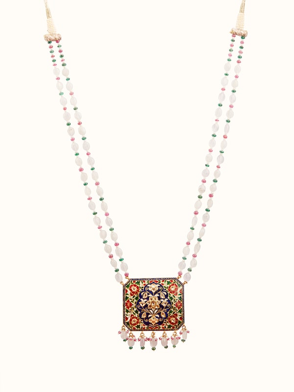 Jaipur Meenakari 22 Karat Gold Pendant & Chain