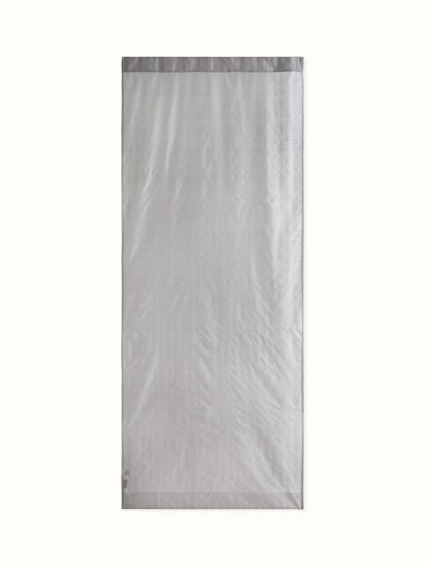Pragya Grey Wide Stripe Maheshwari Handloom Textured Sheer Curtain (9 Ft)