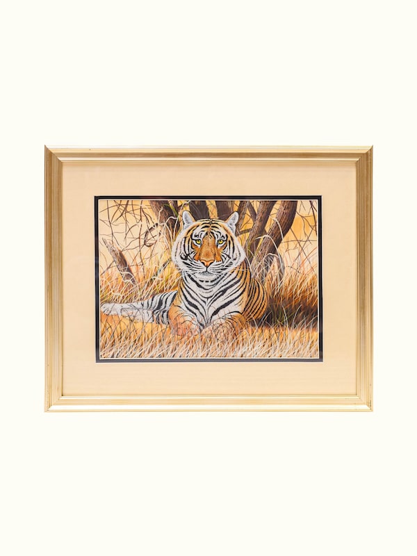 Tiger in Bush Miniature Painting