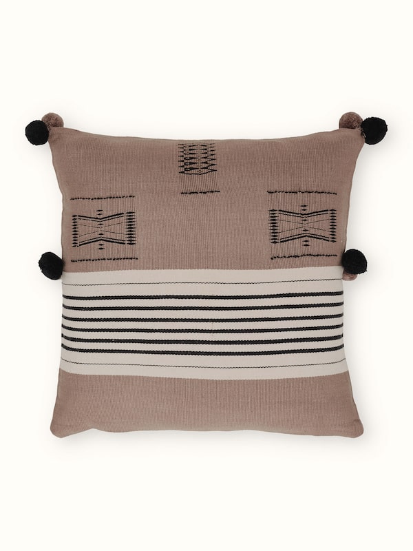 Ridhima Khaki Cotton Naga Handloom Cushion Cover
