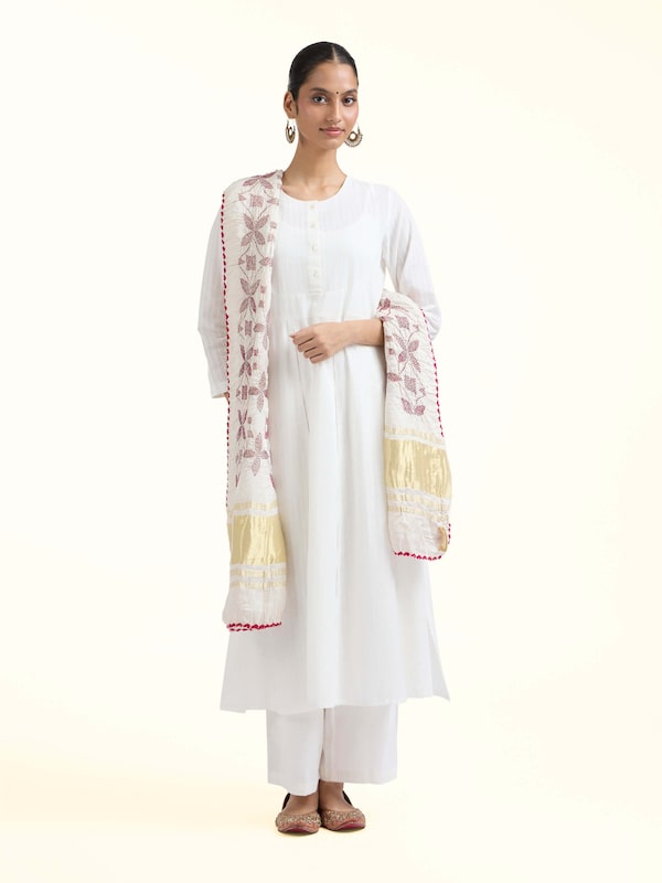Off-white Bandhani Tie & Dye Dupatta