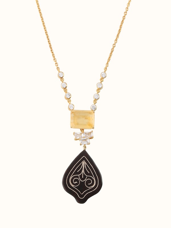 Tarkashi Silver Long Necklace