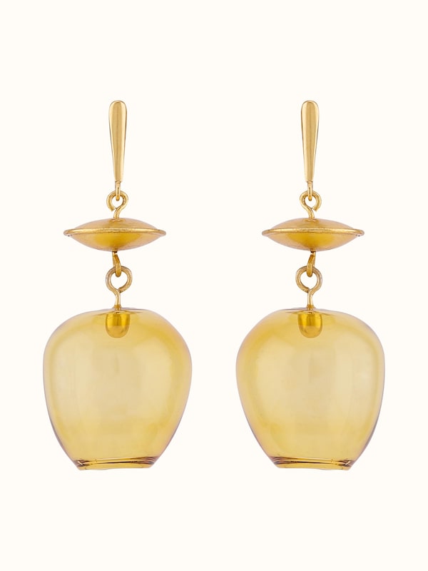 Silver Flame Glass Drop Earrings