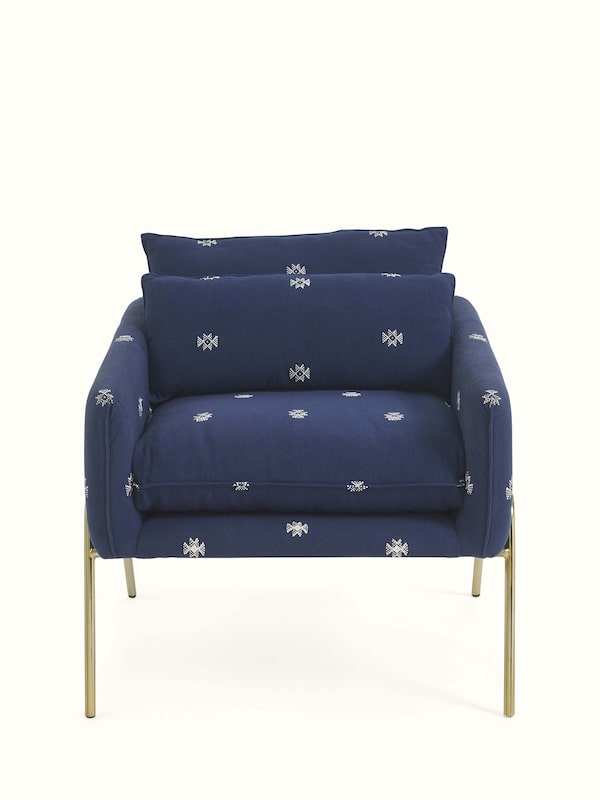 Upholstered Metal Armchair